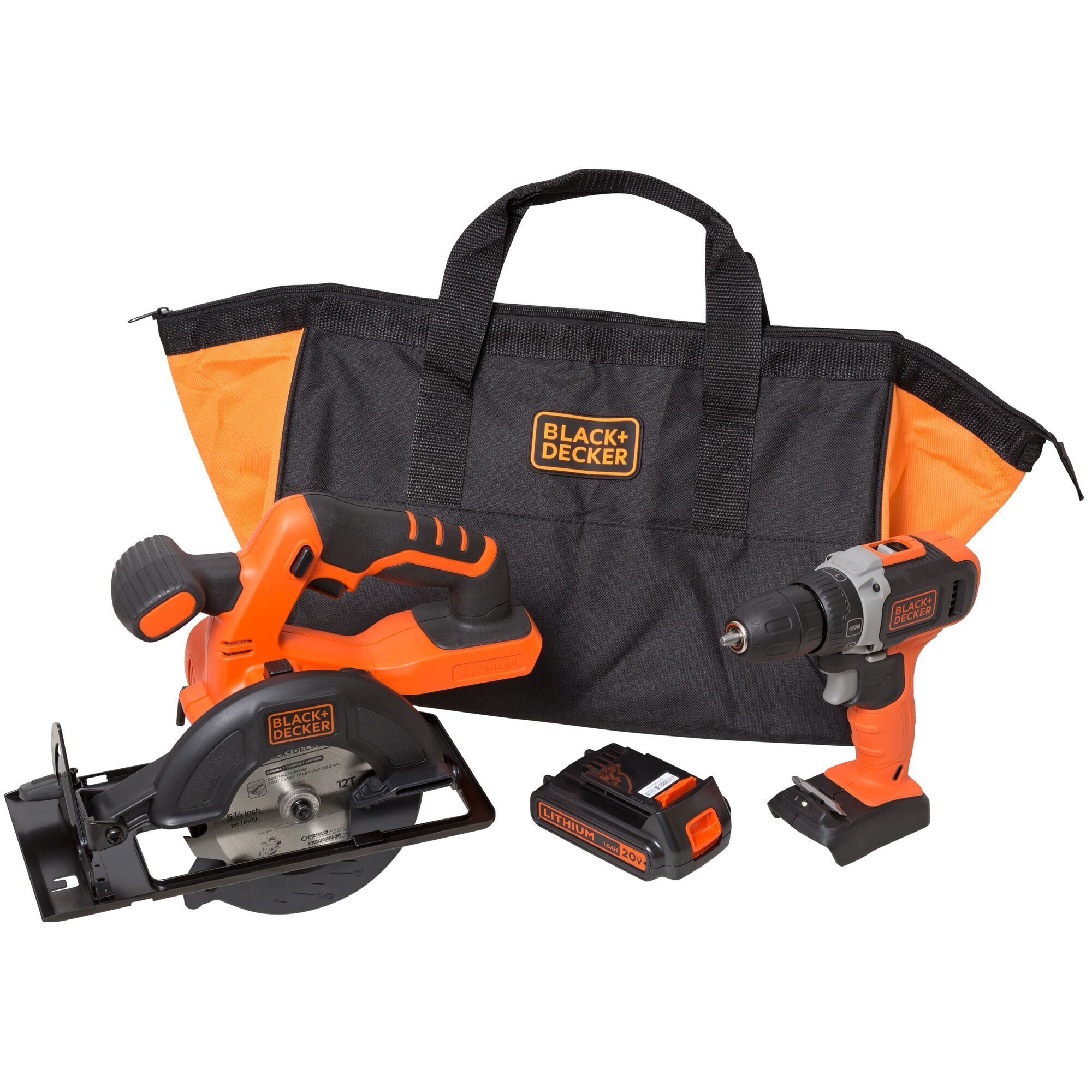 Black & Decker 20V Max Powerconnect Cordless Drill/Driver and Circular Saw Combo Kit — Model# BDCD220CS